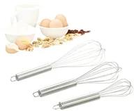 Przybory do gotowania - Relaxdays trzepaczka do ubijania piany 3-częściowy zestaw ręczników trzepaczka ze stali nierdzewnej, Mini naganiaczy, nadaje się do mycia w zmywarce, 3 rozmiary-częściowy, srebrna, 30.5 x 7 x 7 cm 10022320 - miniaturka - grafika 1