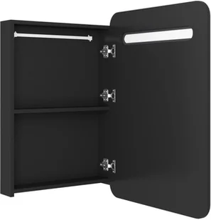 vidaXL Lumarko Szafka łazienkowa z lustrem i LED, czarna, 60x11x80 cm 326503 - Szafki łazienkowe - miniaturka - grafika 5