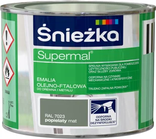 ŚNIEŻKA ŚNIEŻKA SUPERMAL EMALIA OLEJNO-FTALOWA POPIELATY JASNY POŁYSK RAL7047 0,2L q126000200R704700 - Emalie - miniaturka - grafika 5