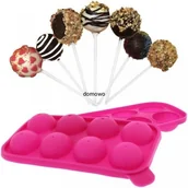 Formy do ciast - FOREMKA FORMA SILIKONOWA POP-CACES 8szt + 8 kijków - miniaturka - grafika 1