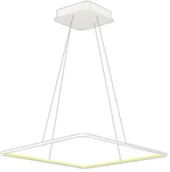 Lampy sufitowe - Mdeco LAMPA wisząca SLIM/000047/4000/W MDECO kwadratowa OPRAWA metalowy ZWIS LED 25W 4000K do biura biały - miniaturka - grafika 1