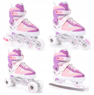 Łyżworolki Regulowane 4w1 Rolki Wrotki Łyżwy 34-37 - Rolki - miniaturka - grafika 4