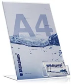 Pojemniki biurowe - VITAdisplays Stojak reklamowy DIN A4 / stojak L/stojak L z dodatkowym miejscem na wizytówki jako stojak na stół z oryginalnego PLEXIGLAS NE-383L - miniaturka - grafika 1