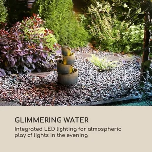 Blumfeldt Mantua, fontanna kaskadowa, fontanna solarna, fontanna ogrodowa, 4 poziomy, bateria LEU13-Mantua - Fontanny ogrodowe - miniaturka - grafika 7