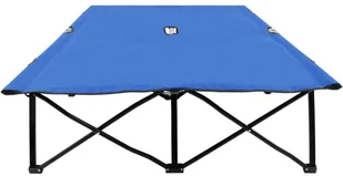 vidaXL Dwuosobowy leżak, składany, niebieski, stal - Leżaki ogrodowe - miniaturka - grafika 3