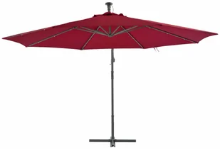 vidaXL Wiszący parasol z aluminiowym słupkiem, 350 cm, bordowy - Parasole ogrodowe - miniaturka - grafika 4