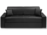 Sofy i kanapy - Vente-Unique 4-osobowa kanapa z ekspresowym mechanizmem rozkładania z materiału skóropodobnego EMIR - Kolor: czarny - Miejsce do spania: 160 cm - Materac 22 cm - miniaturka - grafika 1