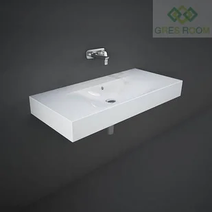 RAK Ceramics Ceramics DES UMYWALKA PODWIESZANA & NABLATOWA 101 X 46 CM BEZ OTWORU NA BAT. BIAŁY POŁYSK DESWB10100AWHA - Umywalki - miniaturka - grafika 2