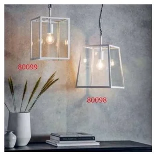 Endon Szklana LAMPA wisząca HURST 76225 Endon loftowa OPRAWA zwis na łańcuchu klatka nikiel przezroczysta 76225 - Lampy sufitowe - miniaturka - grafika 3