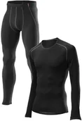 Bielizna sportowa męska - Löffler HR Transtex zestaw męskie bielizny termoaktywnej kalesony i koszulka z długim rękawem, czarny, S 10735_990_48 - miniaturka - grafika 1