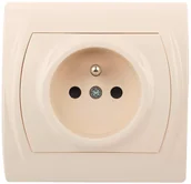 Gniazdka elektryczne - Karlik Gniazdo Logo 2P+Z beżowe - miniaturka - grafika 1
