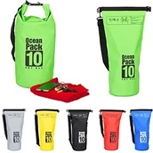 Kajaki - Relaxdays Ocean Pack 10 L, odporną na wodę Dry Bag, ultralekki worek do suchych f. kajak, żeglarstwo, jazda na nartach, rożne. Kolory, zielony, 10l 10022783_53 - miniaturka - grafika 1