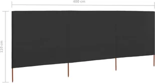vidaXL Lumarko Parawan 3-skrzydłowy z tkaniny, 400x160 cm, antracytowy 47142 - Parawany - miniaturka - grafika 7