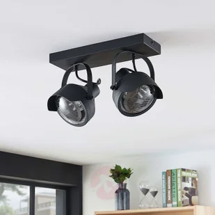 Lampenwelt com Spot sufitowy Henega, reflektor, czarny, 2-pkt. - Lampy sufitowe - miniaturka - grafika 3