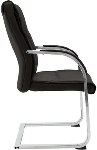 Fotel biurowy, krzesło biurowe vidaXL Krzesło biurowe, wspornikowe, czarne, sztuczna skóra - Fotele i krzesła biurowe - miniaturka - grafika 3