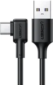 Kable USB - UGREEN kątowy kabel przewód z bocznym wtykiem USB - USB Typ C 5 A Quick Charge 3.0 SCP FCP 2 m czarny (20104 US307) - miniaturka - grafika 1