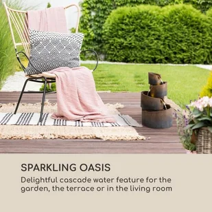 Blumfeldt Mantua, fontanna kaskadowa, fontanna solarna, fontanna ogrodowa, 4 poziomy, bateria LEU13-Mantua - Fontanny ogrodowe - miniaturka - grafika 3