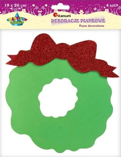 TITANUM Wieniec z pianki Big z brokatową gwiazdą 19x20 - Ozdoby bożonarodzeniowe - miniaturka - grafika 3