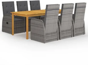 vidaXL 7-częściowy zestaw mebli ogrodowych szary 3067906 - Meble ogrodowe - miniaturka - grafika 2