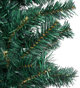 vidaXL Smukła sztuczna choinka ze stojakiem, zielona, 210 cm, PVC - Choinki - miniaturka - grafika 4