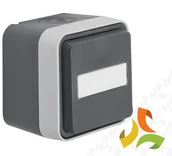 Gniazdka elektryczne - Hager BERKER W.1 Gniazdo SCHUKO 1 pojedyncze z uziemieniem z pokrywą i p. opisowym IP55 szary 47413515 47413515/HAG - miniaturka - grafika 1