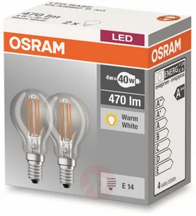 Osram Żarówka LED 4058075803961 E14 4 W = 40 W 470 lm 2700 K ciepła biel 230 V 10000 h 2 szt - Żarówki LED - miniaturka - grafika 2
