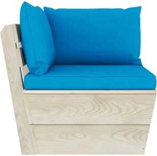 vidaXL Ogrodowa sofa narożna z palet z poduszkami, impregnowany świerk vidaXL - Sofy ogrodowe - miniaturka - grafika 4