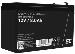 Green Cell Akumulator bezobsługowy AGM VRLA 12V 8Ah do systemów alarmowych i zabawek AGM46 - Baterie do zasilaczy awaryjnych UPS - miniaturka - grafika 3