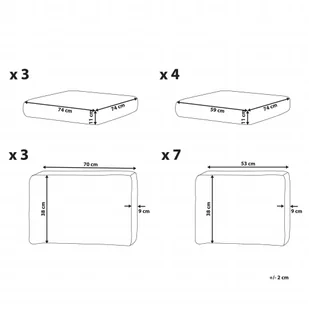 Beliani Zestaw poszewek na poduszki do mebli ogrodowych GRANDE beżowe - Poduszki ogrodowe - miniaturka - grafika 8