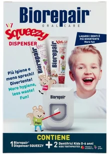 Biorepair BioRepair Aqueezy dozownik do pasty dla dzieci + 2szt. pasty Biorepair KIDS - Pasty do zębów - miniaturka - grafika 2