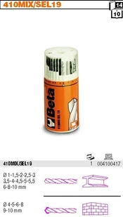 BETA KPL.WIERTEŁ 13SZT.HSS+6SZT.DO BETONU 410MIX/SEL19 - Wiertła - miniaturka - grafika 2