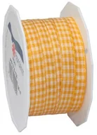 Pasmanteria - Pattberg Prezent 10 MM 20 m Vichy  kratkowana tasiemka, żółty 6191020-705 - miniaturka - grafika 1