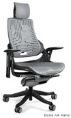 Fotele i krzesła biurowe - Unique Fotel biurowy WAU czarny elastomer szary W-609B-8-TPE)  W-609B-8-TPE - miniaturka - grafika 1