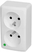 Gniazdka elektryczne - LEDart EPN podwójne z uziemieniem BERG Biały 3743-00 - miniaturka - grafika 1