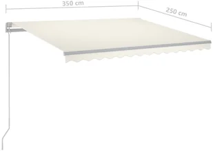 VidaXL Lumarko Ręcznie zwijana markiza, 350 x 250 cm, kremowa! 3068887 VidaXL - Markizy - miniaturka - grafika 7