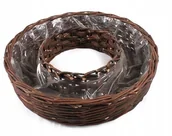 Pozostałe akcesoria do uprawy roślin - Okrągły Wiklinowy Kosz Z Dziurą 50x50x11h cm - miniaturka - grafika 1