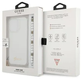 Guess GUHCP13LKPSWH iPhone 13 Pro / 13 6,1" Transparent hardcase White Pearl GUE001787-0 - Etui i futerały do telefonów - miniaturka - grafika 10