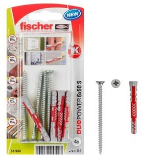 Kołek uniwersalny DUOPOWER z wkrętem 6x50 S K NV - Kołki - miniaturka - grafika 2