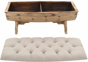 vidaXL Ławka ze schowkiem, lite drewno i tkanina, 103 x 51 x 44 cm vidaXL - Ławki do przedpokoju - miniaturka - grafika 4