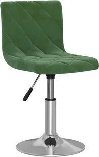 vidaXL Obrotowe krzesło stołowe ciemnozielone obite aksamitem 3086584 - Krzesła - miniaturka - grafika 3