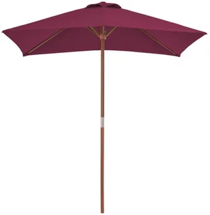 vidaXL Parasol ogrodowy na drewnianym słupku, 150 x 200 cm, bordowy - Parasole ogrodowe - miniaturka - grafika 4