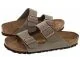 Klapki i japonki damskie - Birkenstock Klapki Arizona BF Nubuk Stone 151213 (BK19-b) para 36:1|37:2|38:2|39:2|40:2|41:2| - miniaturka - grafika 1
