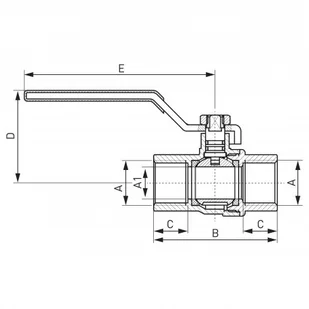 Ferro Zawór kulowy gazowy 1 1/4" GW-GW typ G61 KGN4 KGN4 - Zawory i kraniki - miniaturka - grafika 2