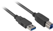 Kable USB - Sharkoon 1m, USB3.0-A/USB3.0-B kabel USB 3.2 Gen 1 (3.1 Gen 1) USB A USB B Czarny - miniaturka - grafika 1