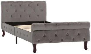 vidaXL Lumarko Rama łóżka, szara, tapicerowana aksamitem, 90 x 200 cm 288557 - Łóżka - miniaturka - grafika 3