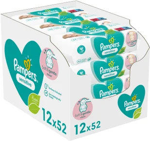 PAMPERS Chusteczki Sensitive 12x52szt 8001841041483 - Chusteczki nawilżane - miniaturka - grafika 2