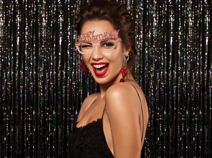 Godan Okulary Happy Birthday różowe złoto - 4 szt. PF-OPRG - Dodatki do strojów karnawałowych - miniaturka - grafika 2