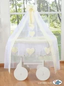 Łóżeczka i kojce - najlepsze dla niemowlat Kosz Mojżesza z baldachimem Deluxe- Amelie kremowy - miniaturka - grafika 1