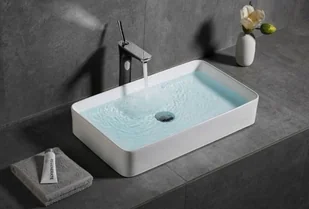 Rea łazienka z wyobraźnią Umywalka ceramiczna nablatowa Denis biała 61,5x35 U4800 U4800 - Umywalki - miniaturka - grafika 5