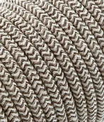 Przewody elektryczne - Conotech merlotti 20.379 elektryczny okrągły powlekane materiału, Piaskowy/brązowy, 3 meter - miniaturka - grafika 1